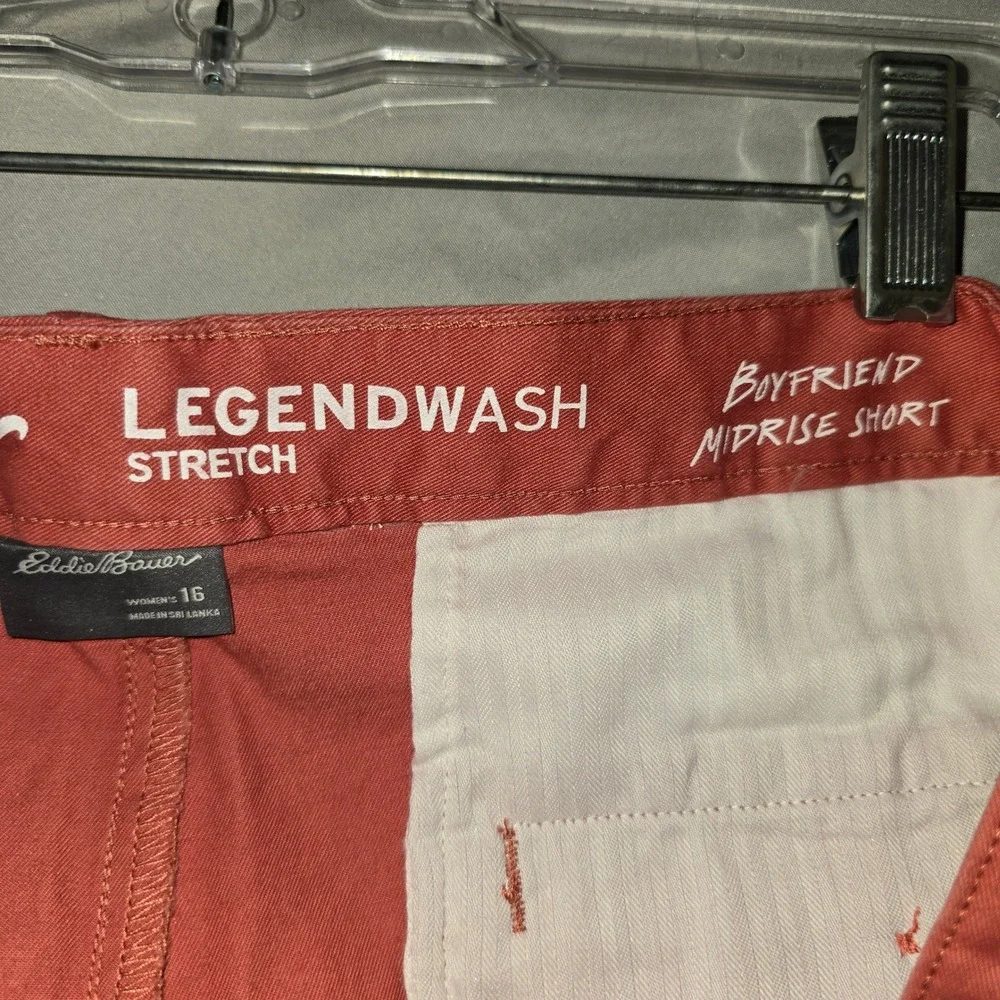 Eddie Bauer Willit Shorts 16 Womens‎ Cayenne Coral Legend Wash Stretch NEW